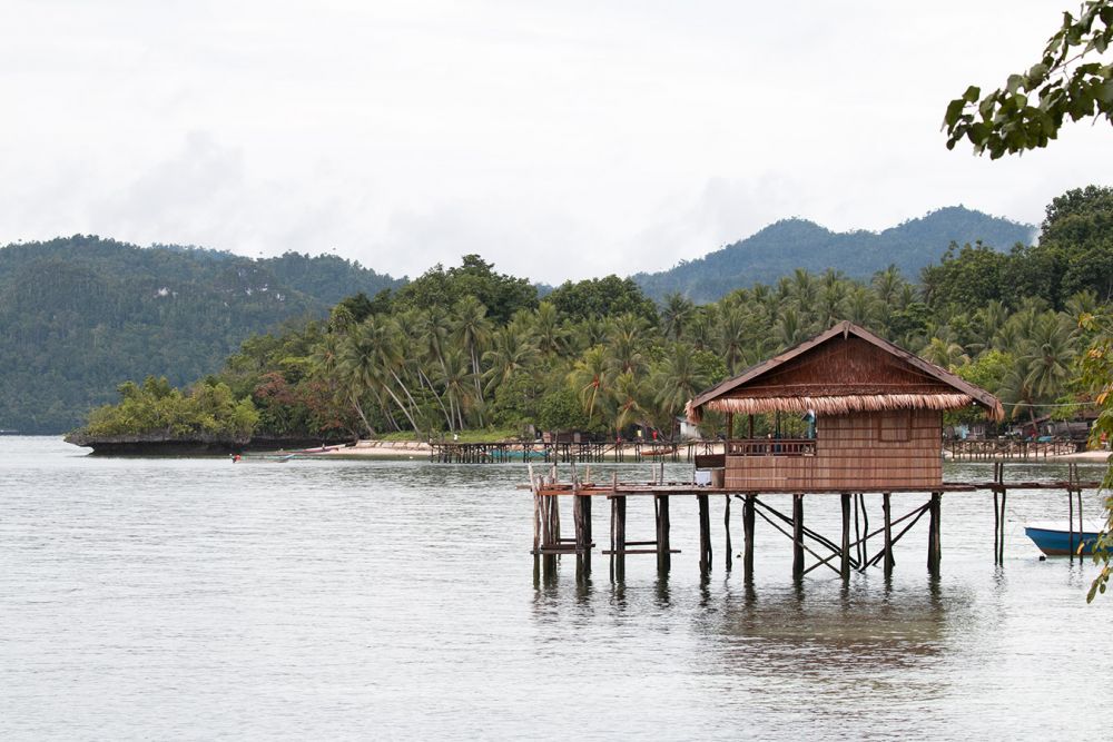 Bungalows sur l’île de Waigeo