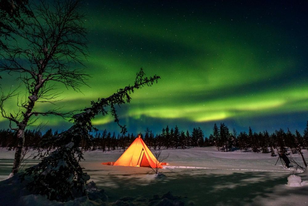 Aurore boréale en Laponie, Finlande