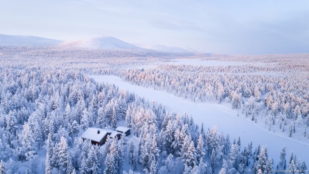 Vue aérienne du chalet