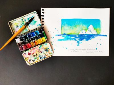 Groenland - Carnet de voyage, aquarelles et randonnées parmi les Icebergs du fjord Sermilik